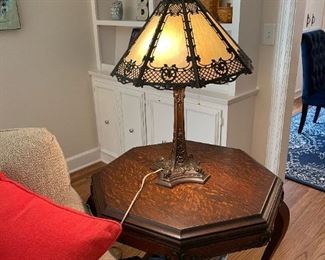 WILKINSON CO Antique Slag Glass Table Lamp