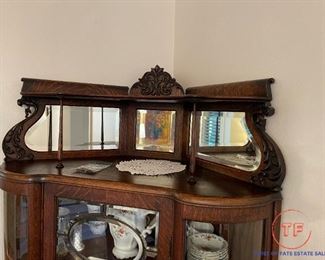 Antique CORNER Curio Display Cabinet
