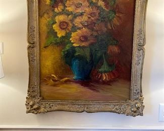 Original Sunflower Still Life Oil on Canvas