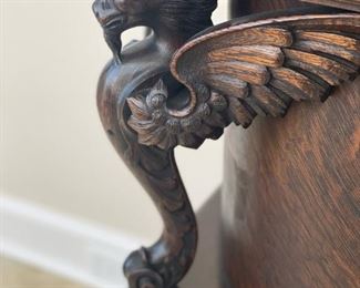 Antique Sideboard with Carved Griffins