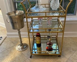 PIER 1 Hollywood Regency Style Bar Cart