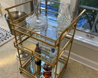 PIER 1 Hollywood Regency Style Bar Cart