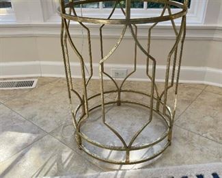 Hollywood Regency Style Round Lamp / Side Table