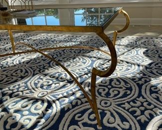 PIER 1 Hollywood Regency Style Glass Topped Coffee Table