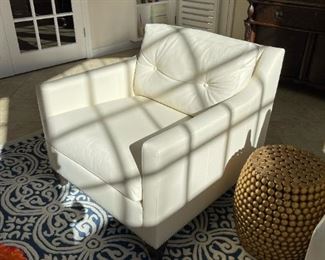 ETHAN ALLEN Custom Upholstered LEATHER Armchairs