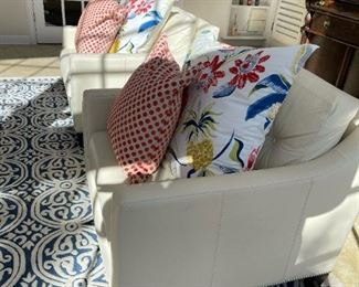 ETHAN ALLEN Custom Upholstered LEATHER Armchairs