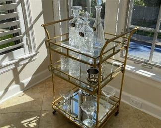 PIER 1 Hollywood Regency Style Bar Cart