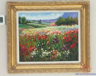 Original Signed Oil on Canvas in Gold Gilt Frame