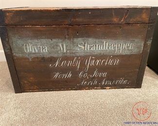 Antique Steamer Trunk Dated 1886