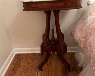 Marble Topped Eastlake Side Table