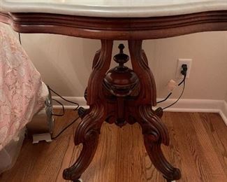 Marble Topped Eastlake Side Table