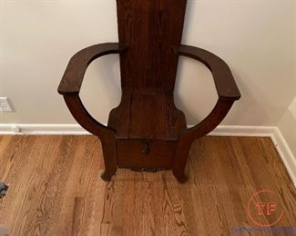Antique Carved Hall Tree Bench