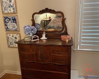 Antique 8 Drawer Highboy Dresser