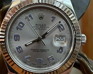 Men's ROLEX 41 MM Stainless Steel Datejust II with 18KT GOLD Fluted Bezel