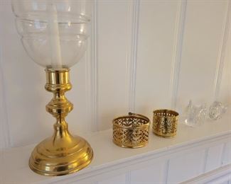 Hurricane Lamps. Val St. Lambert Crystal.