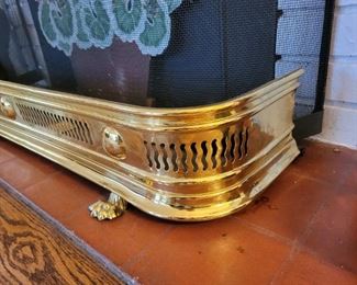 Antique Brass Fire Fender.