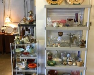 Glassware, plates, dishes and collectibles