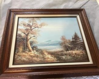 Framed signed oil painting