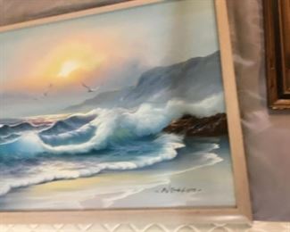 Framed signed oil painting