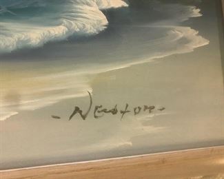 Framed signed oil painting