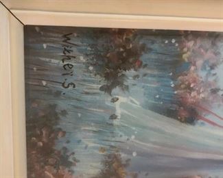 Framed signed oil painting