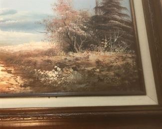Framed signed oil painting