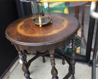 Antique round accent table