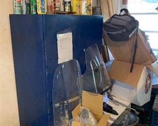 motorcycle seats, winshields