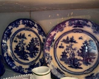 Flow Blue dinner plates