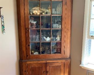 200 year old corner cupboard