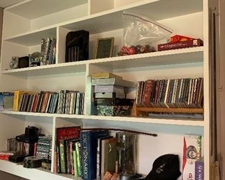 books, CDs, DVDs, notecards