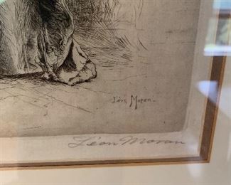 Leon Moran etching