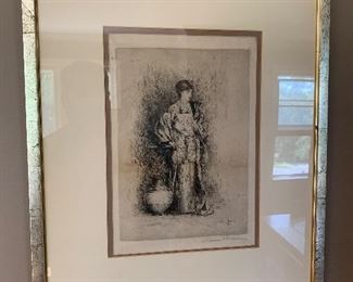 Leon Moran etching