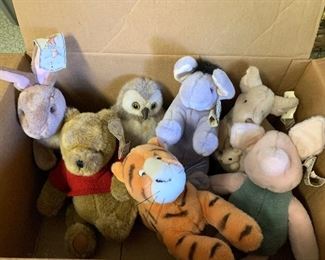 Set of NIB classic Winnie the Pooh plush animals -all 7 as a group