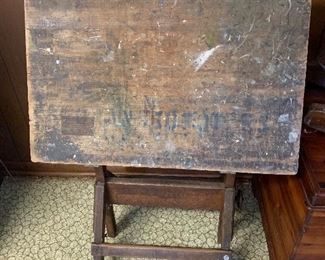 100 year old drafting table/artist table belonging to Morgan Stinemetz, illustrator and artist