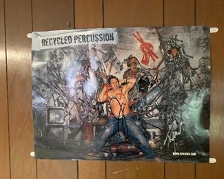 signed Recycled Percussion band poster