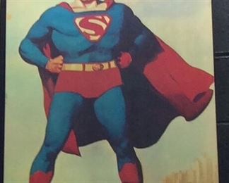 CUSTOM SUPERMAN ON CANVAS, 20TH CENTURY FOX EMPLOYEE IN THE 1980s HAD THIS PIECE