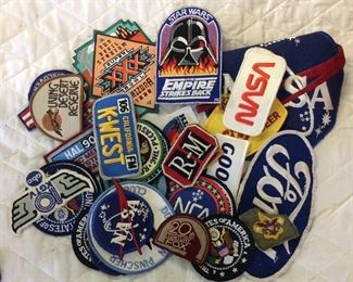 ASSORTED PATCHES, NASA, FORD, STAR WARS EMPIRE STRIKES BACK, GOODYEAR, SUPER BOWL