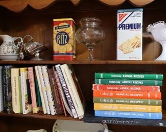 Cookbooks - Vintage Cracker Tins - Fenton Milk Glass
