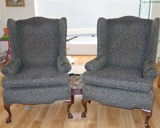 Pair Wing Back Side Chairs