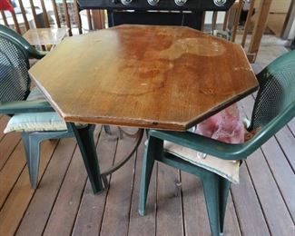 Patio Table - Pair Plastic Chairs