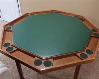  KESTELL OAK FOLDING POKER TABLE WITH COVER