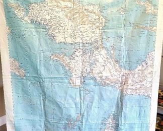 Rare AAP  WW 2 south Pacific silk map