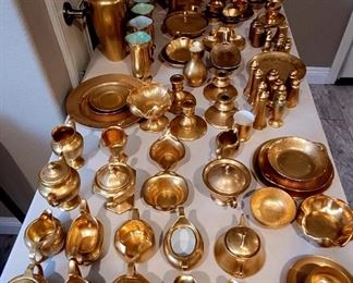 Huge selection of gold encrusted fine china by Pikard and other companies 