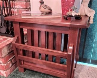 Mission-style magazine rack table