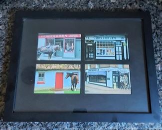 Framed set of 4 vintage Irish countryside postcards