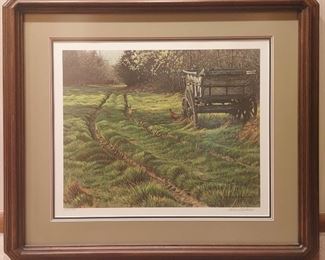 Signed and numbered "Wagon and Pheasant" Robert Bateman lithograph