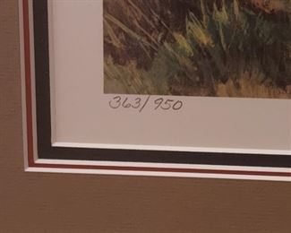 Detail, Signed and numbered "Wagon and Pheasant" Robert Bateman lithograph