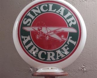 Detail, Reproduction Sinclair Aircraft fuel globe lamp (globe is plastic)
