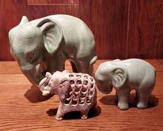 Vintage elephant figurines